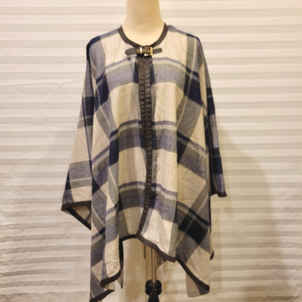 H&M Plaid Poncho